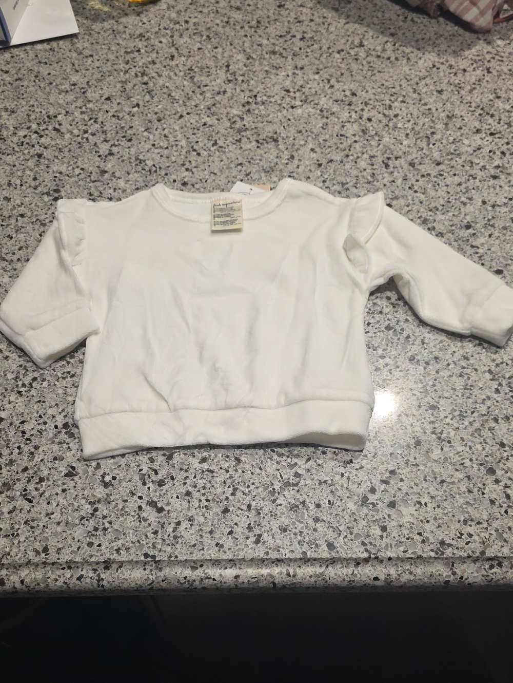 First Impressions White Baby Pullover Sweatshirt